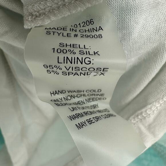 Soft Surroundings Size Medium Tank Top Shirt Blouse White 100%‎ Silk Watercolor - Picture 4 of 4